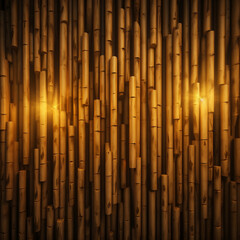 texture of vertically aligned bamboo sticks forming a traditional wall - obrazy, fototapety, plakaty