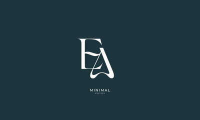 Alphabet letter icon monogram logo EA
