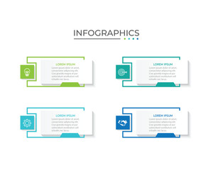 Presentation business infographic template with 4 options. Vector illustration.