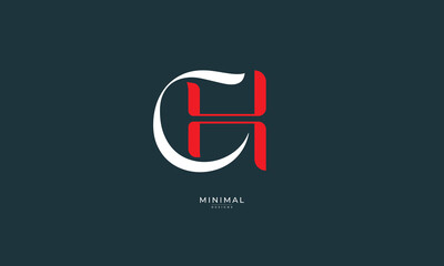 Alphabet letter icon monogram logo CH