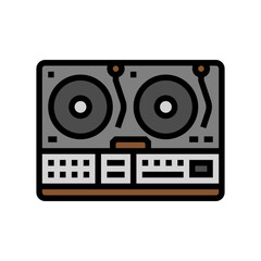 retro dj turntable retro music color icon vector. retro dj turntable retro music sign. isolated symbol illustration
