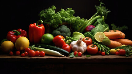 Some fresh vegetables , Background, Generative Ai