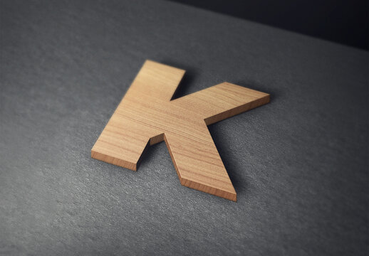 3D Wood Wooden Logo Mockup Template Texture Paper Branding Brand Identity Effect