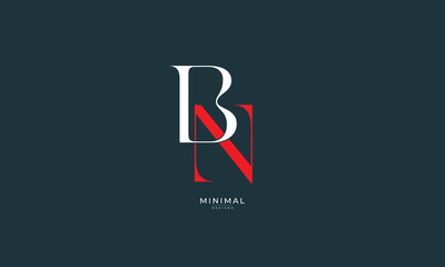 Alphabet letter icon monogram logo BN