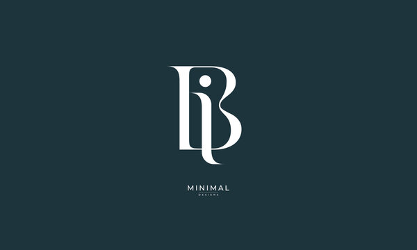 Alphabet letter icon monogram logo BI