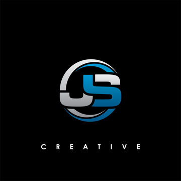 JS Letter Initial Logo Design Template Vector Illustration