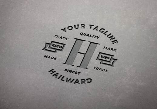 Concrete Wall Engraved 3D Logo Mockup Template Texture Paper Branding Brand Identity Effect
