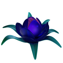 Beautiful abstract flower, bud with petals. 3D illustration