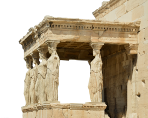 kariatids caryatids parthenon in Athens greece ancient monuments