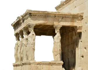 Poster kariatids caryatids parthenon in Athens greece ancient monuments © sea and sun