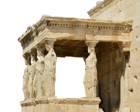 kariatids caryatids parthenon in Athens greece ancient monuments