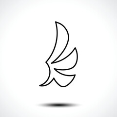 Obraz premium Wing line icon. Vector illustration
