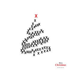 Christmas Tree Shape Made of X Icons