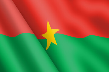 Burkina waving flag 3d illustration wind ripple