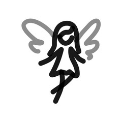 fairy simple line art doodle