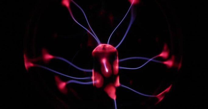 Plasma Globe or Lamp close-up showing tendrils of plasmid.