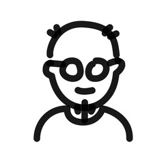 nerdy character line art doodle