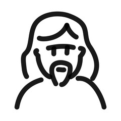 long hair bearded dude line art doodle