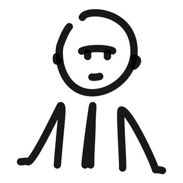 businessman line art doodle