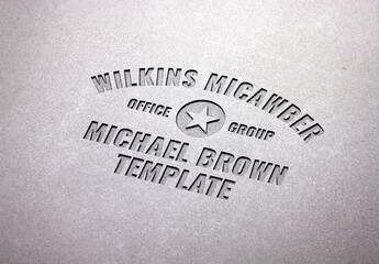 Concrete Wall Engraved 3D Logo Mockup Template Texture Paper Branding Brand Identity Effect