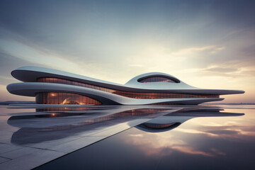 empty road with modern building