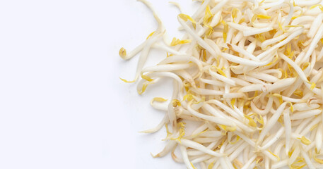 Bean sprouts on white background