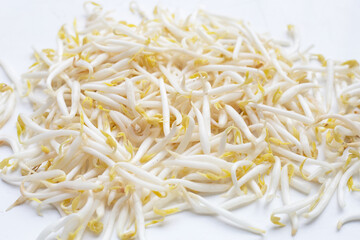 Bean sprouts on white background