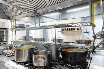 Kitchen appliances in professional kitchen in a modern restaurant