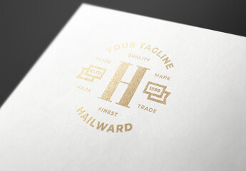 Gold Foil Logo Mockup Template Texture Paper Branding Brand Identity Effect