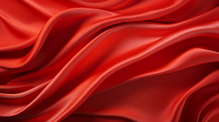 Smooth satin waves in vibrant red elegance