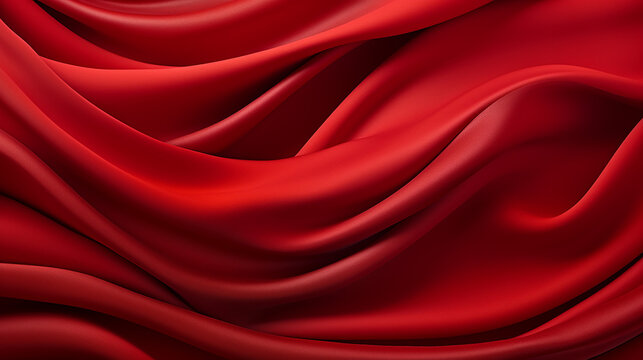 Smooth satin waves in vibrant red elegance