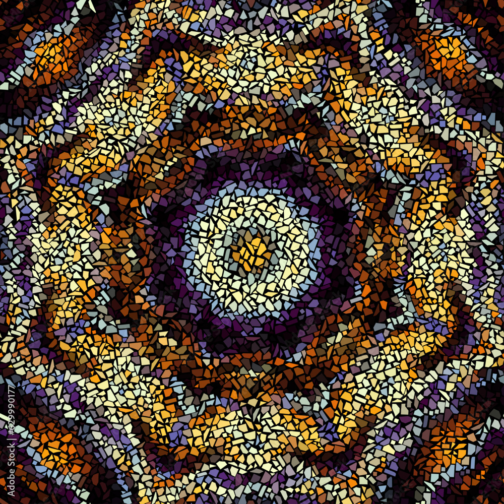 Aufkleber vector seamless mosaic art pattern. art background. mandala image
