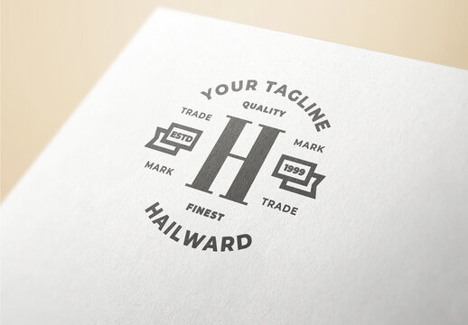 Colored Logo Mockup Template Texture Paper Branding Brand Identity Effect