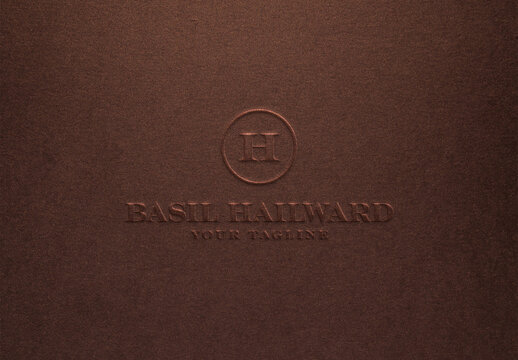 Embossed Emboss Logo Mockup Template Texture Paper Branding Brand Identity Effect