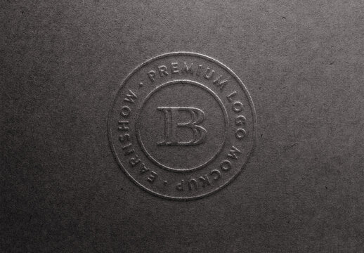Embossed Emboss Logo Mockup Template Texture Paper Branding Brand Identity Effect