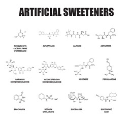 artificial sweeteners, all kinds, chemical formulas