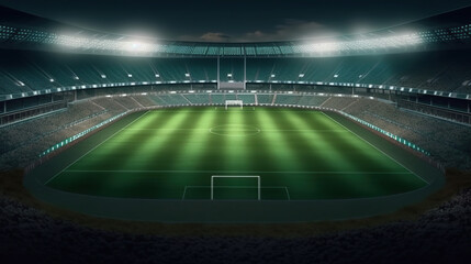 Fototapeta na wymiar stadium illuminated by spotlights , AI Generated