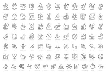 Business People 85 Black and White Icons Set - Powered by Adobe