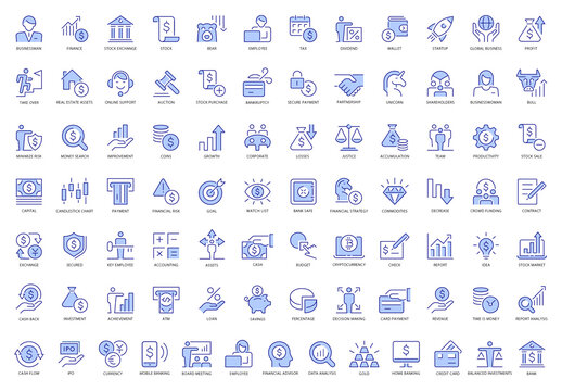 Finance 85 Blue Icons Set