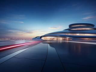 empty road with modern building