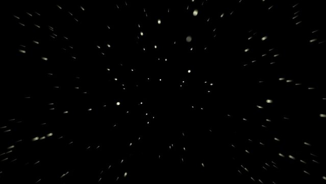 4K Video footage Motion of stars animation looping seamless space backdrop travel on black background. 