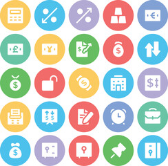 Set of Cooking Flat Circular Icons 

