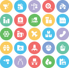 Pack of Industry Work Bold Circular Icons 

