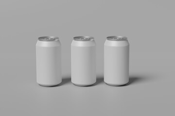Aluminum cans isolated mock up