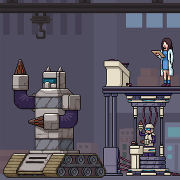 Pixel Art Fantasy Cartoon Robot