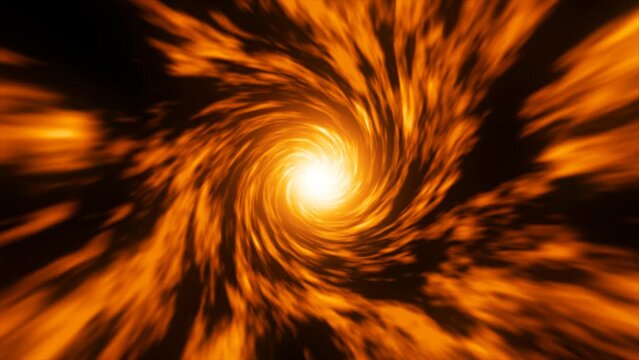 Abstract portal magical hypnotic hypnotic energy space fire storm tunnel vortex shape hyperspace incredible bright glowing futuristic with effect in orange color.