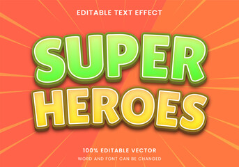 super hero Comic Cartoon tittle 3D Editable text Effect Style