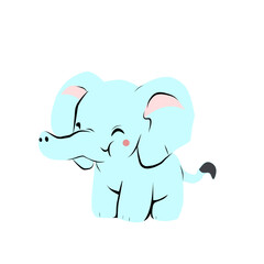 elephant logo vector illustration blue color