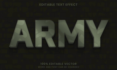 Fototapeta premium military army Cartoon game adventure tittle 3D Editable text Effect Style