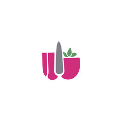 logo for restaurant.Vector Abstract potted plant logo for agriculture, health, beauty brands
